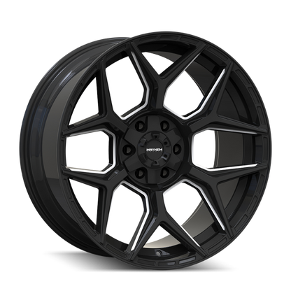 Mayhem Vanquish 8119 22x10 / 6x135/6x139.7 / -19mm Offset / 106.1mm  Hub - Gloss Black Milled