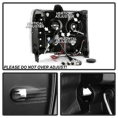 Spyder GMC Sierra 1500/GMC Sierra Denali 08-13 Projector LED Halo- LED All Blk PRO-YD-GS07-HL-BKV2 SPYDER