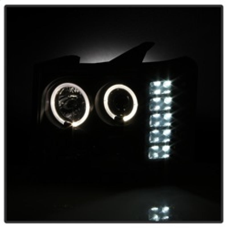 Spyder GMC Sierra 1500/2500 07-13 Projector Headlights LED Halo- LED Blk Smke PRO-YD-GS07-HL-BSM SPYDER