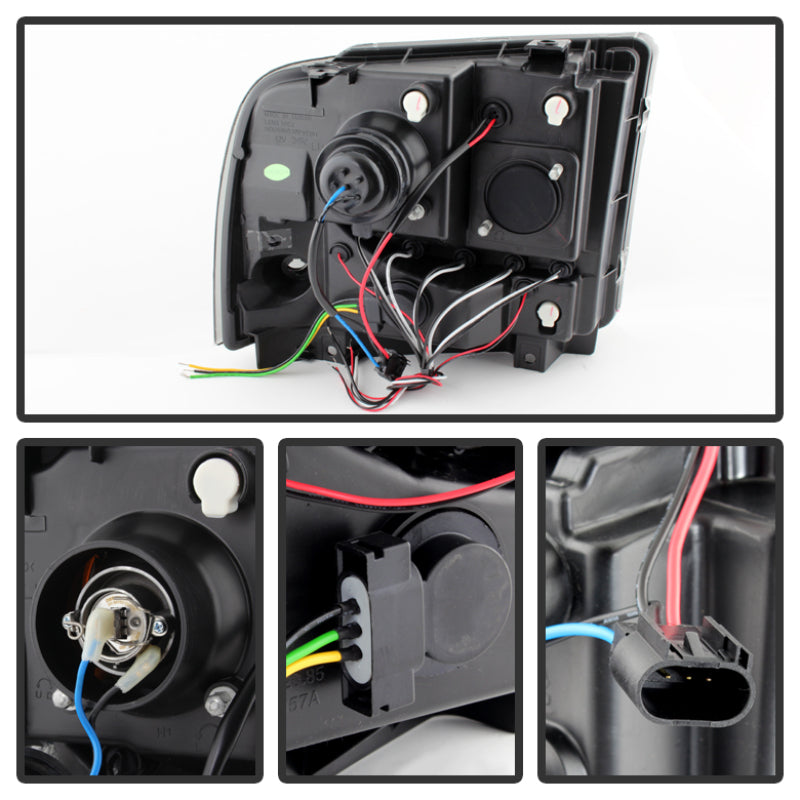 Spyder Ford F250/350 05-07 Projector Headlights LED Halo LED Blk Smke PRO-YD-FS05-HL-BSM SPYDER