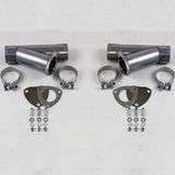 Granatelli 2.0in Aluminized Mild Steel Manual Dual Exhaust Cutout w/Slip Fit & Band Clamps