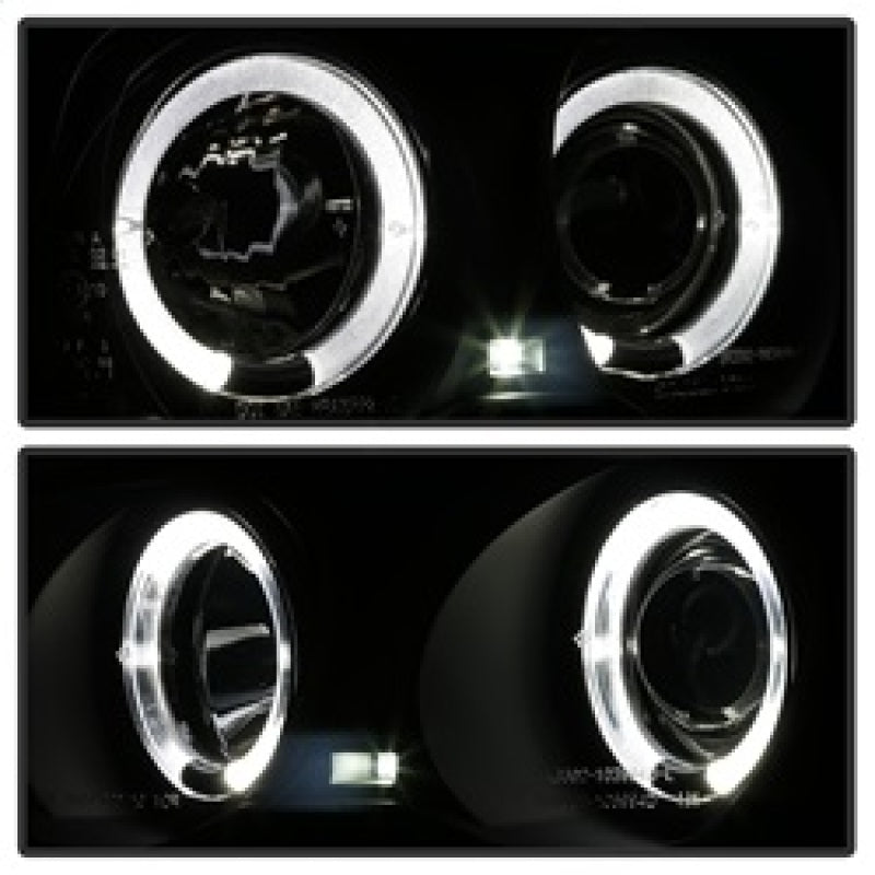 Spyder 99-01 BMW E46 3 Series 4DR Projector Headlights 1PC LED Halo (PRO-YD-BMWE46-4D-HL-AM-BSM) SPYDER
