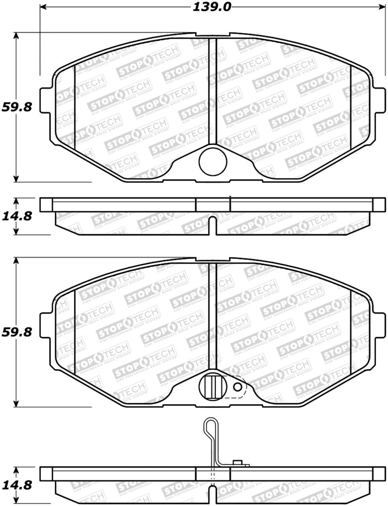 StopTech Premium Ceramic Front Brake Pads - 308.05870 Stoptech