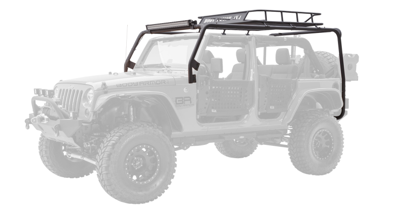 Body Armor 4x4 07-18 Jeep Wrangler JK 4 Door Cargo Roof Rack Box 2 Of 2 Body Armor 4x4