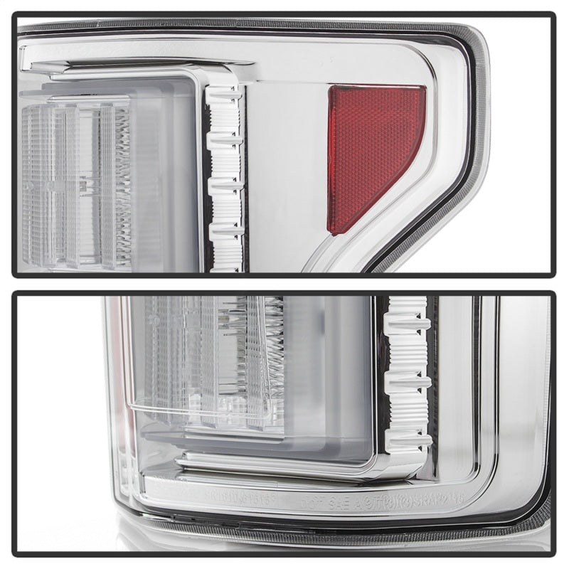 Spyder 18-19 Ford F-150 (W/O Blind Spot Sensor) LED Tail Lights - Chrome (ALT-YD-FF15018-LED-C) SPYDER