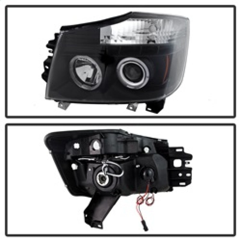 Spyder Nissan Titan 04-14/Armada 04-07 Projector Headlights LED Halo LED Blk PRO-YD-NTI04-HL-BK SPYDER