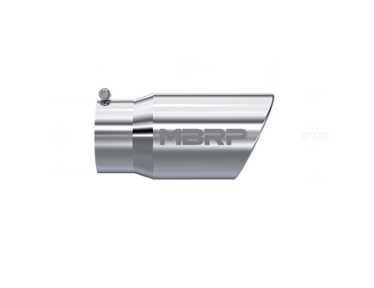 MBRP Universal Tip 6 O.D. Angled Rolled End 5 inlet 12 length - T5075 MBRP