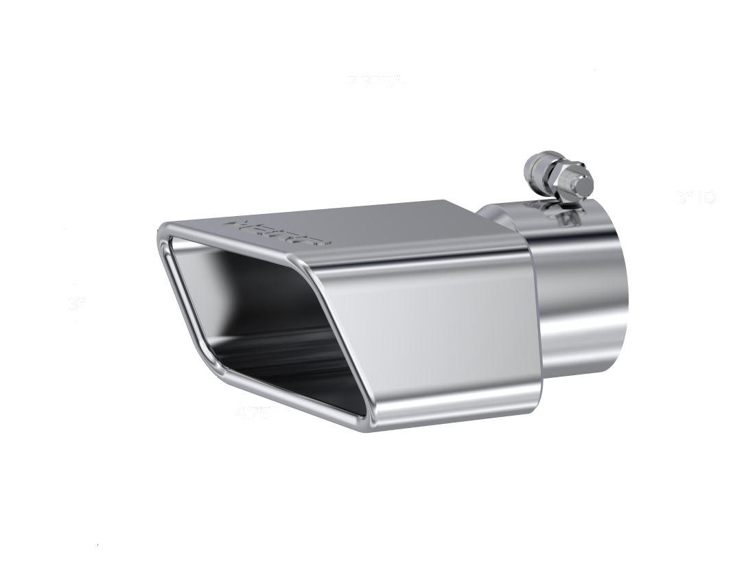 MBRP Universal Tip 4.50in x 2.75in ID Rectangle Angled Cut 3in OD Inlet 7in Lgth T304 Passenger Side - T5120 MBRP