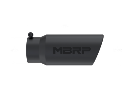 MBRP 4" Inlet 5" Outlet Angled Rolled Black Finish Exhaust Tip T5051BLK MBRP