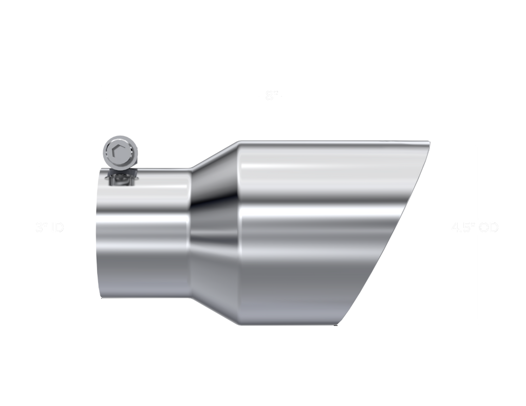 MBRP Universal Tip 4.5in O.D. Dual Wall Angled 3in inlet 8in length T304 - T5151