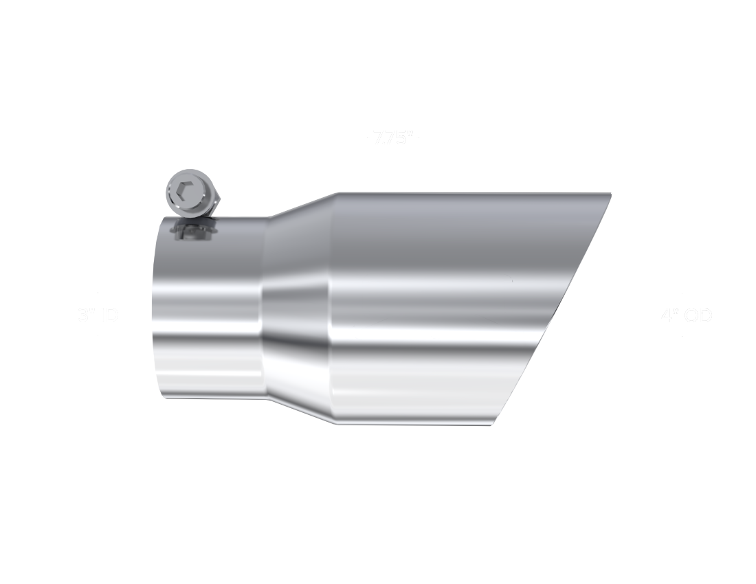 MBRP Universal Tip 4in O.D. Dual Wall Angled 3in inlet 8in length T304 - T5122 MBRP