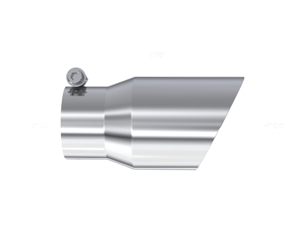 MBRP Universal Tip 4in O.D. Dual Wall Angled 3in inlet 8in length T304 - T5122