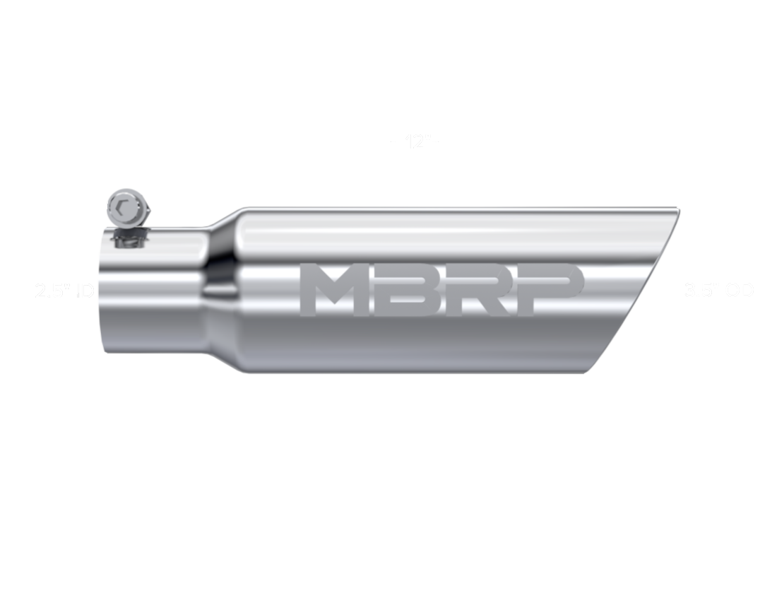 MBRP Universal Tip 3in O.D. Dual Wall Angled 2 inlet 12 length - T5106