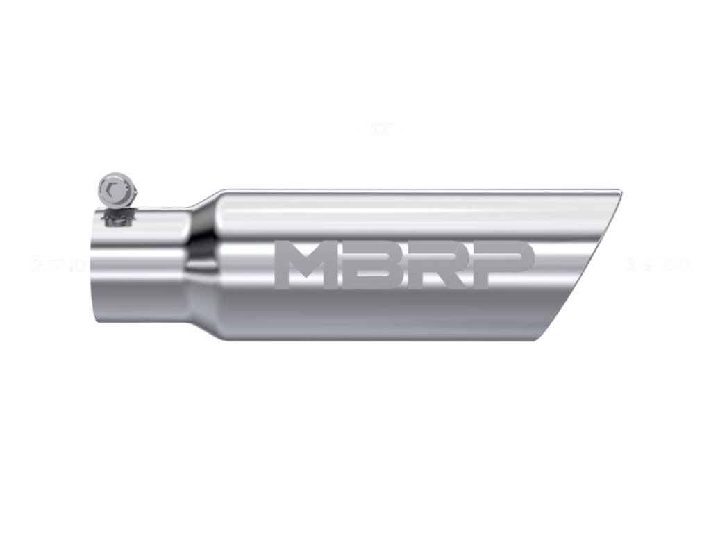 MBRP Universal Tip 3in O.D. Dual Wall Angled 2 inlet 12 length - T5106