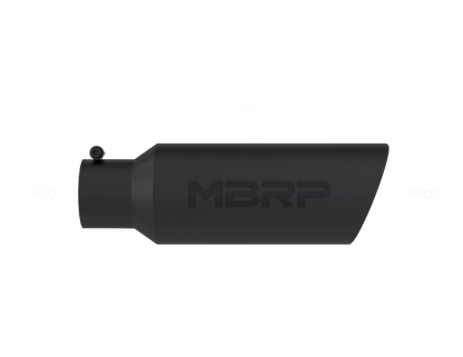 MBRP Tip, 6" O.D. Rolled End, 4" inlet 18" in length, Black Coated MBRP