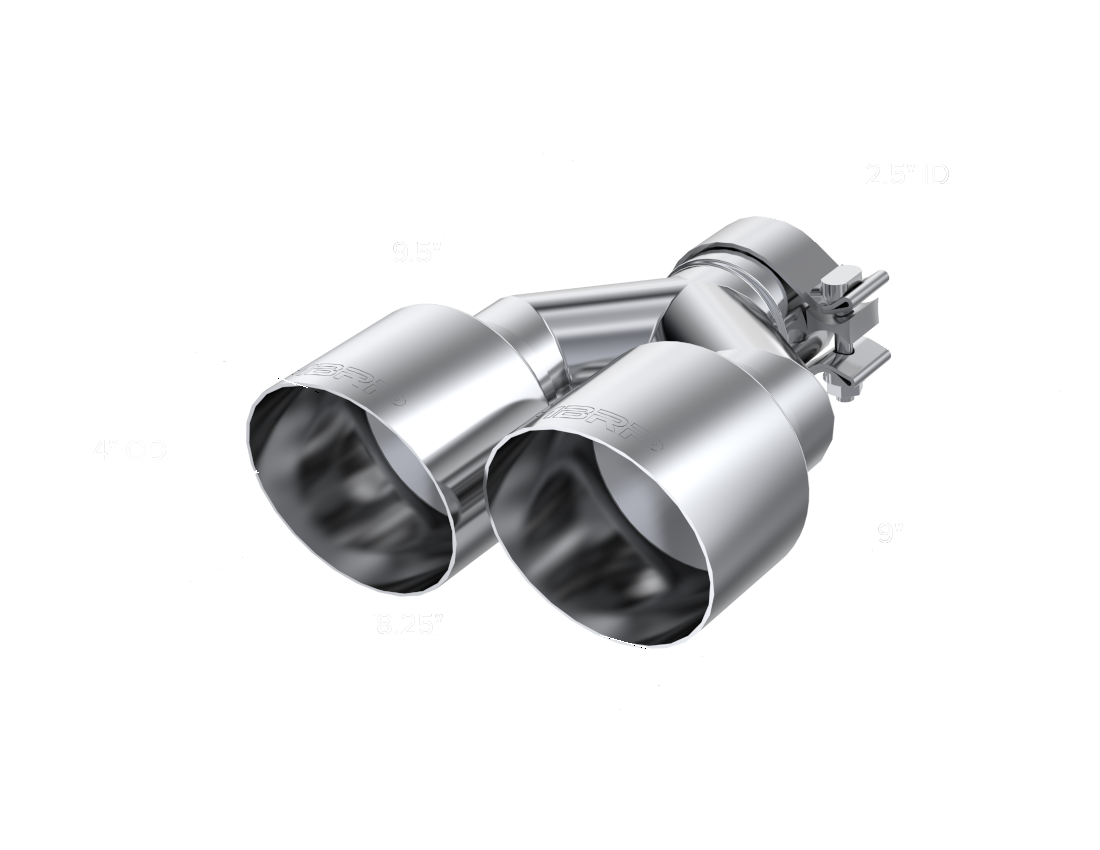 MBRP Universal T304 SS Dual Tip 4in OD/2.5in Inlet - T5177 MBRP