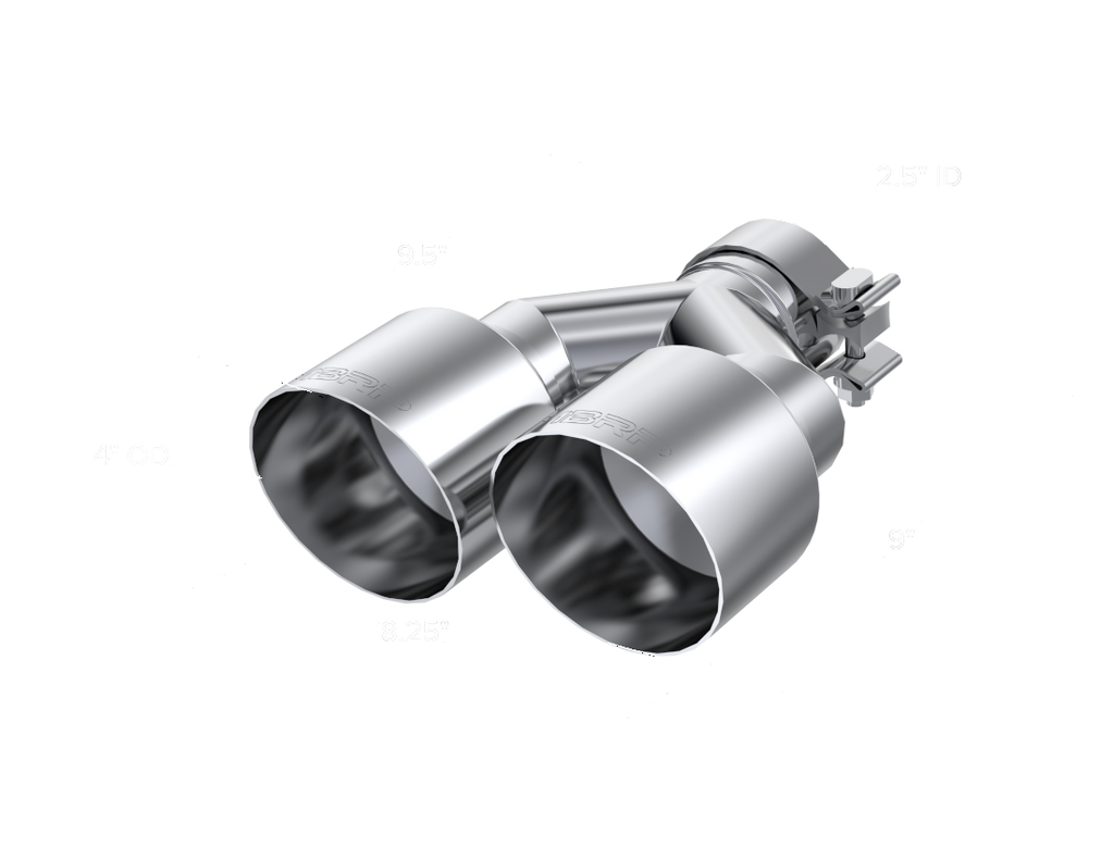 MBRP Universal T304 SS Dual Tip 4in OD/2.5in Inlet - T5177