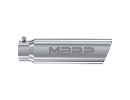 MBRP Universal 5in OD Angled Rolled End 4in Inlet 18in Lgth T304 Exhaust Tip - T5124 MBRP