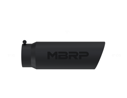 MBRP Universal Tip 6in OD Angled Rolled End 5in Inlet 18in Lgth Black Finish Exhaust MBRP