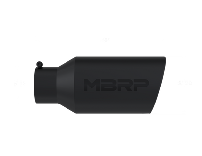 MBRP Tip, 8" O.D. Rolled End, 5" inlet 18" in length, Black Coated MBRP