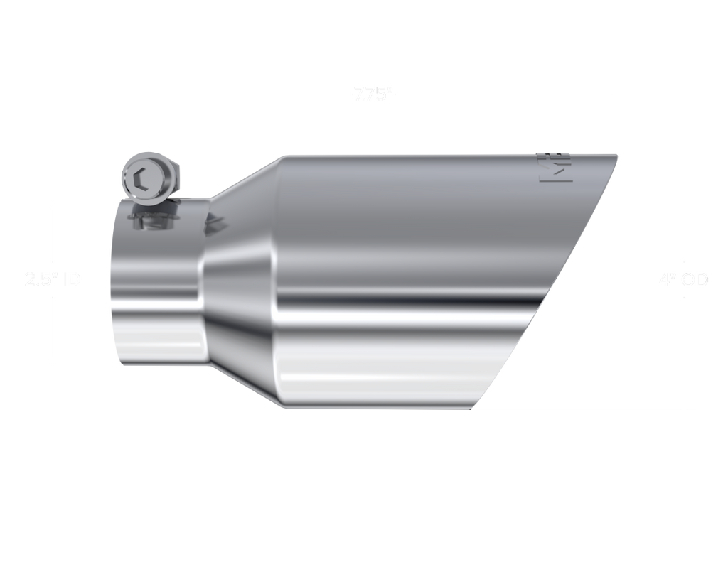 MBRP Universal Tip 4in O.D. Dual Wall Angled 2.5in inlet 8in length T304 - T5123