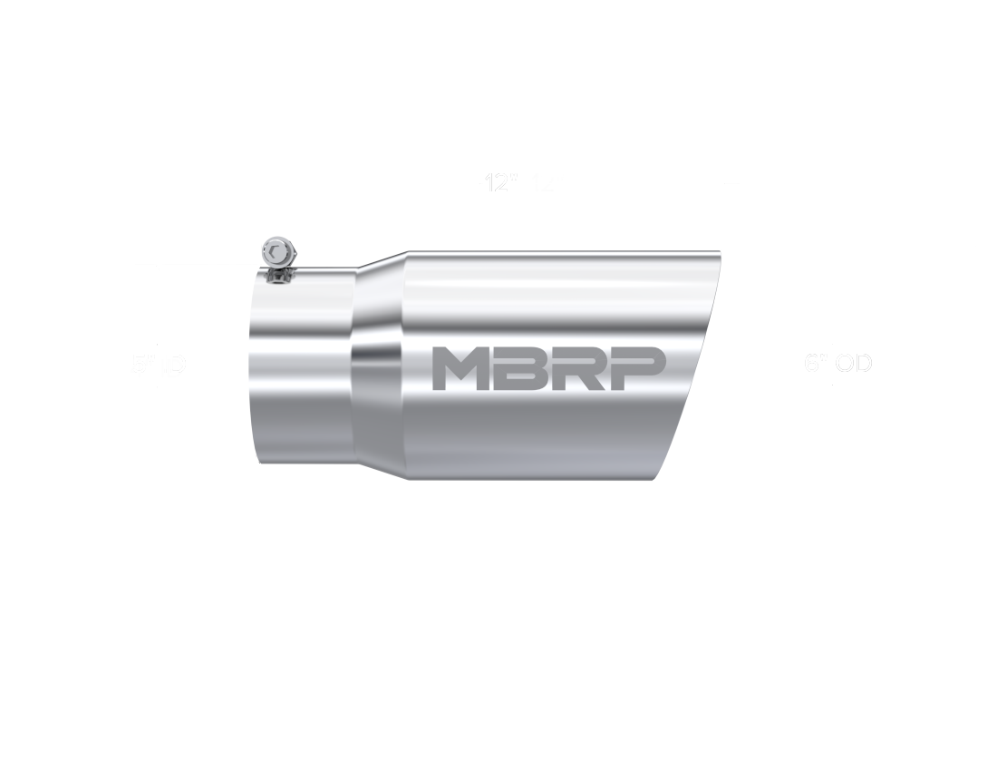 MBRP Universal Tip 6 O.D. Dual Wall Angled 5 inlet 12 length - T5074 MBRP