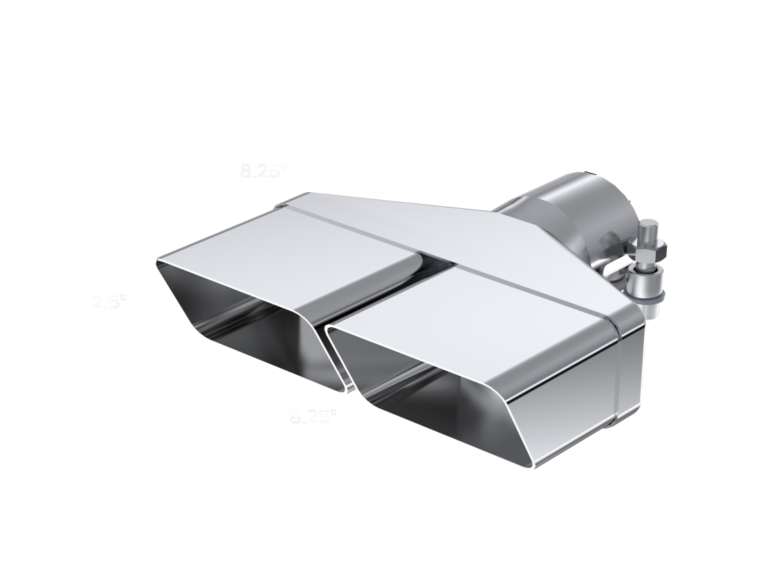 MBRP Universal Tip 8inx 2.375in ID Rectangle 2.5in O.D. inlet 8.25in length T304 - T5118 MBRP