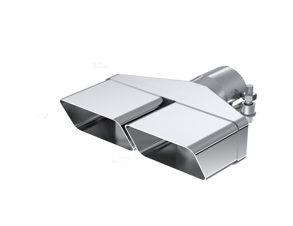 MBRP Universal Tip 8inx 2.375in ID Rectangle 2.5in O.D. inlet 8.25in length T304 - T5118