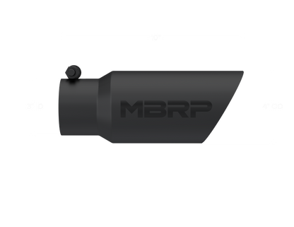 MBRP Tip, 4" O.D. Dual Wall Angled, 3" inlet, 10" length, Black MBRP