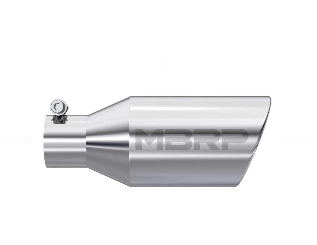 MBRP Universal Tip 4.5 O.D. Angle Rolled End 2.5 Inlet 11in Length - T304 - T5160