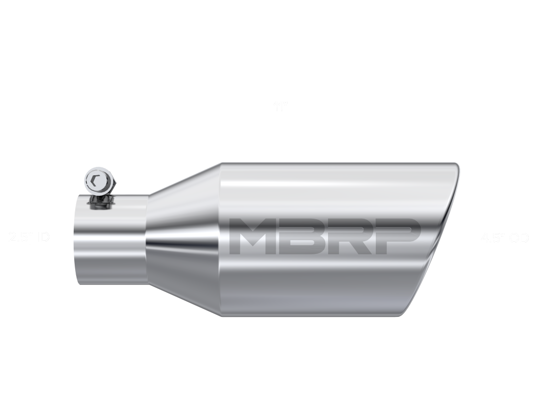 MBRP Universal Tip 4.5 O.D. Angle Rolled End 2.5 Inlet 11in Length - T304 - T5160 MBRP