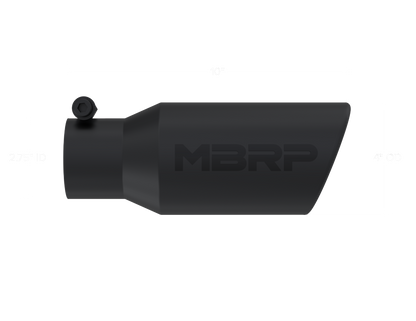 MBRP Universal Angled Rolled End Tip 4in OD / 2-3/4in Inlet / 10in Length - Black MBRP