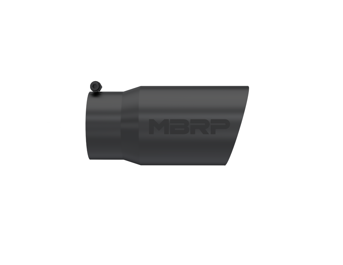 MBRP Universal Tip 6 O.D. Dual Wall Angled 5 inlet 12 length - Black Finish T5074BLK MBRP