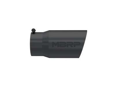 MBRP Universal Tip 6 O.D. Dual Wall Angled 5 inlet 12 length - Black Finish T5074BLK MBRP