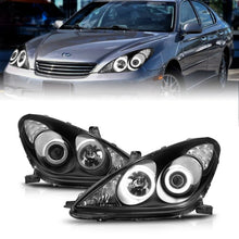 Load image into Gallery viewer, ANZO LEXUS ES 300 02-03 / ES 330 04 PROJECTOR HEADLIGHTS BLACK W/ RX HALO (NOT FOR FACTORY HID MODELS) - 121232