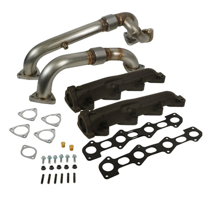 BD Diesel EXHAUST MANIFOLD & UP-PIPE KIT FORD F250/F350/F450/F550 SUPER DUTY 6.4L POWER STROKE 2008-2010 - 1041484 BD Diesel