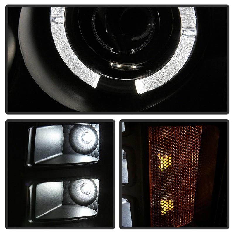 Spyder GMC Sierra 1500/GMC Sierra Denali 08-13 Projector LED Halo- LED All Blk PRO-YD-GS07-HL-BKV2 SPYDER