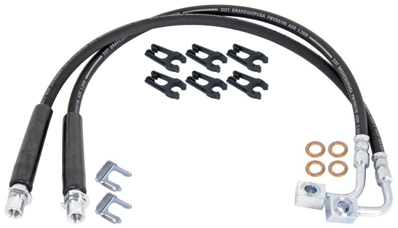 RockJock JT Gladiator Brake Hose Kit Rear w/ Hoses Frame Clips Copper Washers ABS Wire Clips Pair RockJock