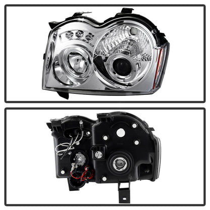 Spyder Jeep Grand Cherokee 05-07 Projector Headlights LED Halo LED Chrm Low 9006 PRO-YD-JGC05-HL-C SPYDER