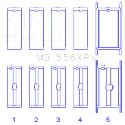 King Chevrolet 369-502 Gen IV/ V/ VI - (Size .010) Main Bearing Set