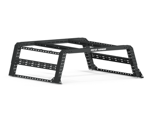 Road Armor 07-20 Chevy 1500 5-1/2-6ft Beds TRECK Adj Bed Rack w/Brackets Strap/Rails - Blk