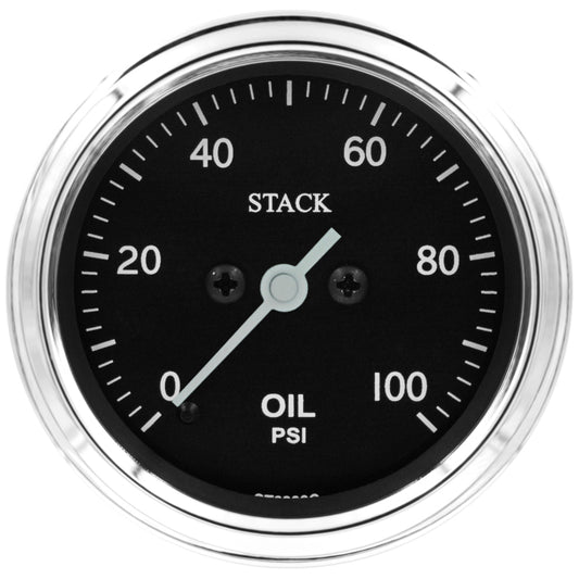 Autometer Stack 52mm 0-100 PSI 1/8in NPTF Male Pro Stepper Motor Oil Pressure Gauge - Classic ST3302C
