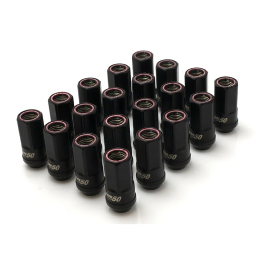 Wheel Mate Muteki HR50 Open End Lug Nuts - Black w/ Red Ring 14x1.50 Wheel Mate