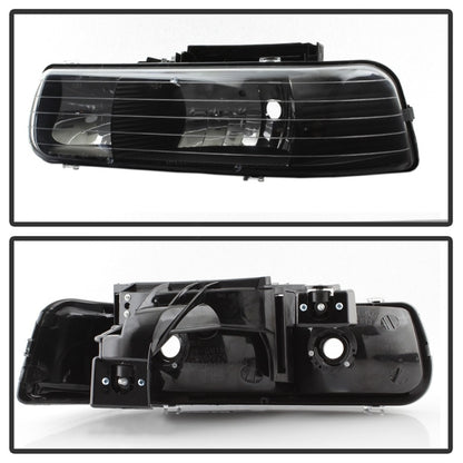 Xtune Chevy TahOE 00-06 Amber Crystal Headlights Black HD-JH-CSIL99-BK SPYDER
