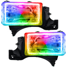 Load image into Gallery viewer, Oracle 94-02 Dodge Ram Pre-Assembled Halo Headlights - ColorSHIFT w/o Controller SEE WARRANTY