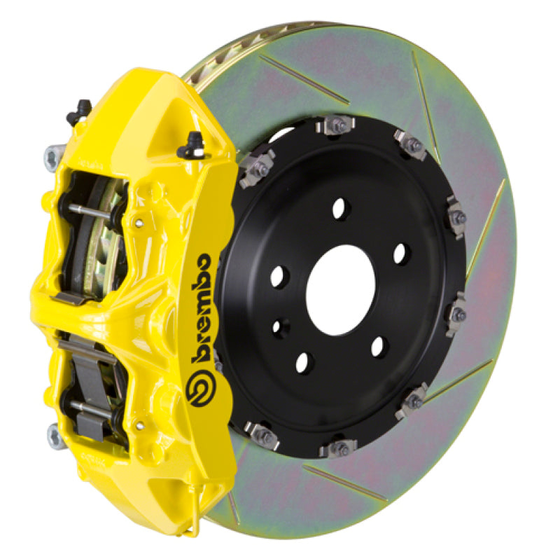 Brembo 20+ Model Y Front GT BBK 6 Piston Cast 380x34 2pc Rotor Slotted Type-1- Yellow Brembo