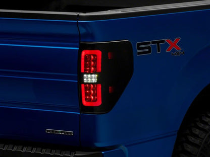 Raxiom 09-14 Ford F-150 Styleside Axial Series LED Tail Lights w/ Halo- Blk Housing (Smoked Lens)