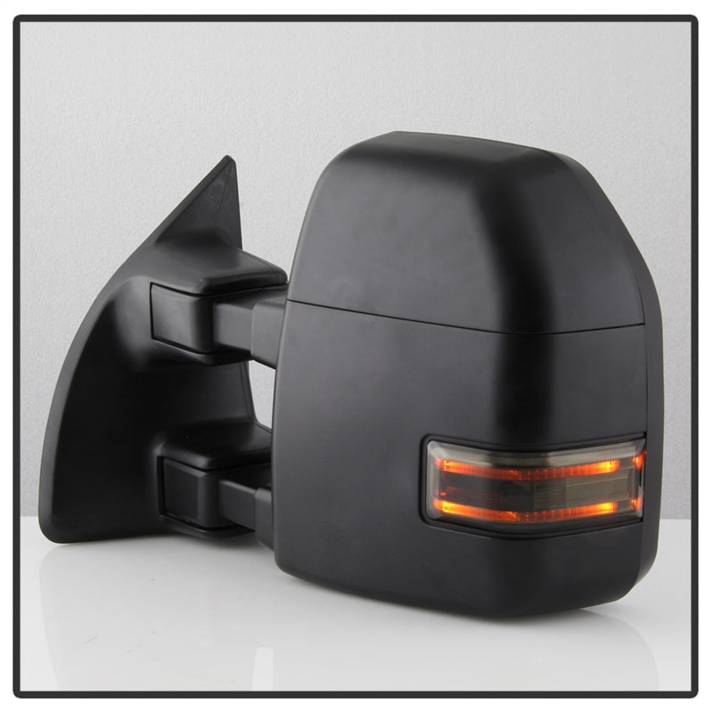 xTune 99-07 Ford Super Duty Heated LED Signal Power Mirrors - Smk (Pair) (MIR-FDSD99S-G4-PW-SM-SET) SPYDER