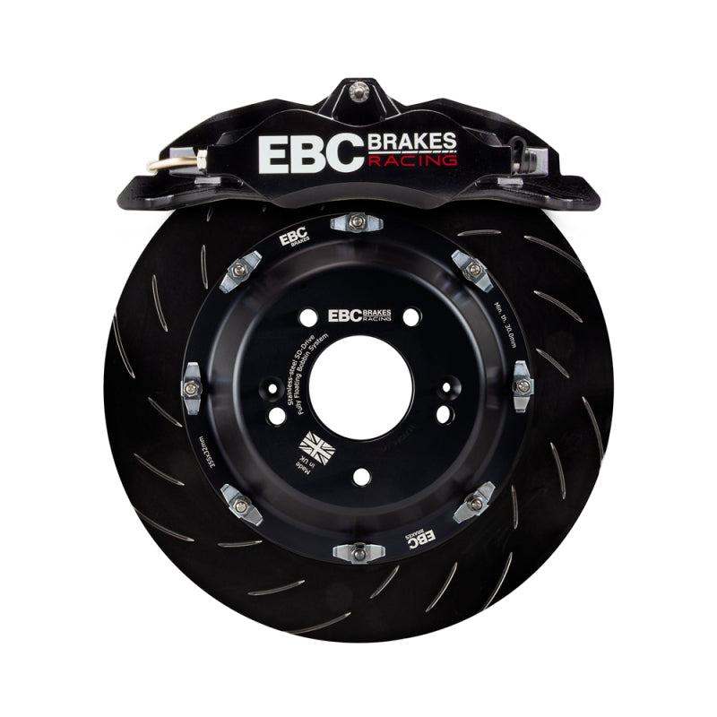 EBC Racing 11-18 Ford Focus ST (Mk3) Black Apollo-4 Calipers 355mm Rotors Front Big Brake Kit EBC