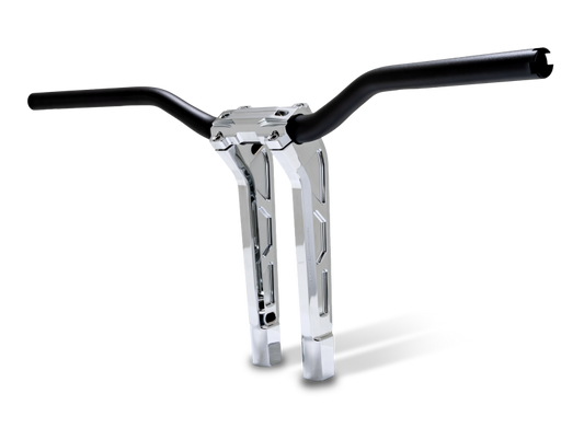 Performance Machine Phatbar H-Bar Assy, 11-1/2in Riser, 1-1/4in Bar, Int Wire, Gauge Mnt - Chrome